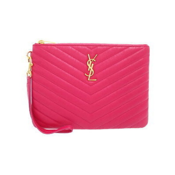 SAINT LAURENT PARIS Monogram Pouch Clutch Bag - Picture 1 of 5